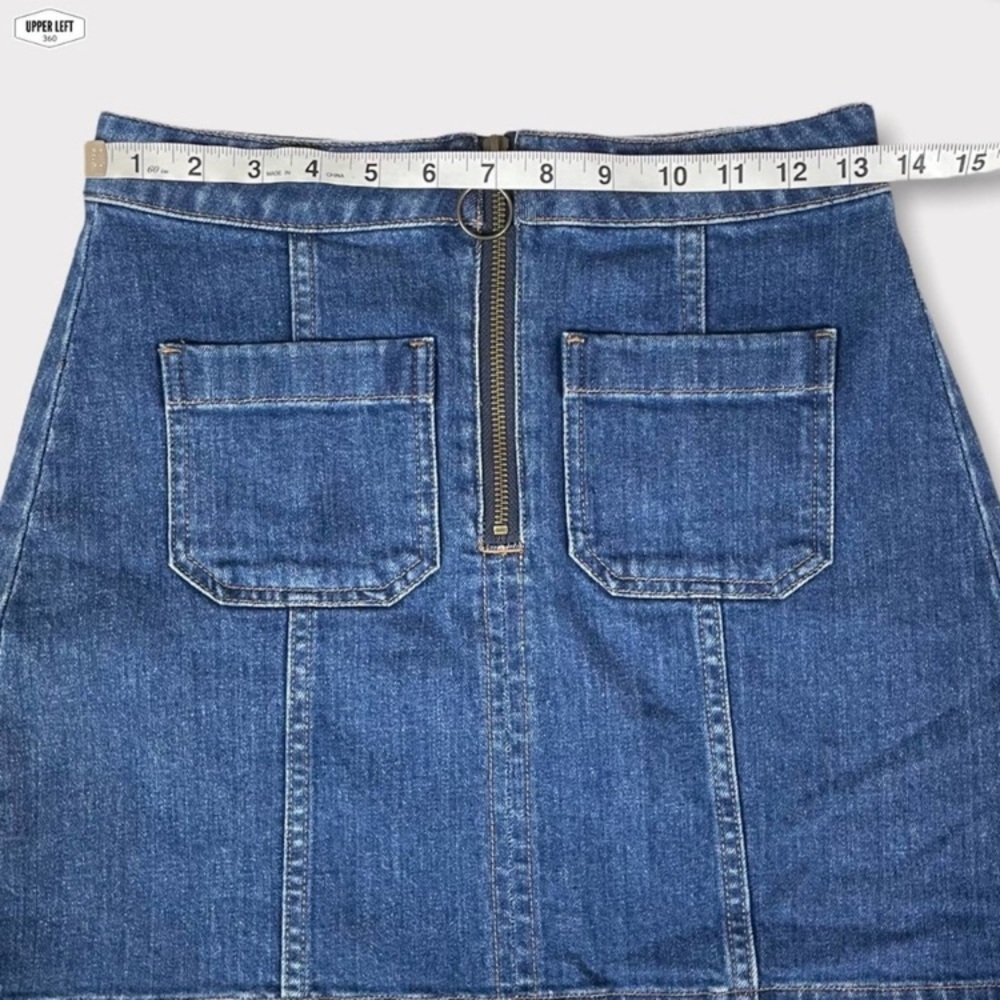 Madewell Zip Denim Jean A-line Skirt with Pockets Style G5457 - Picture 6 of 12